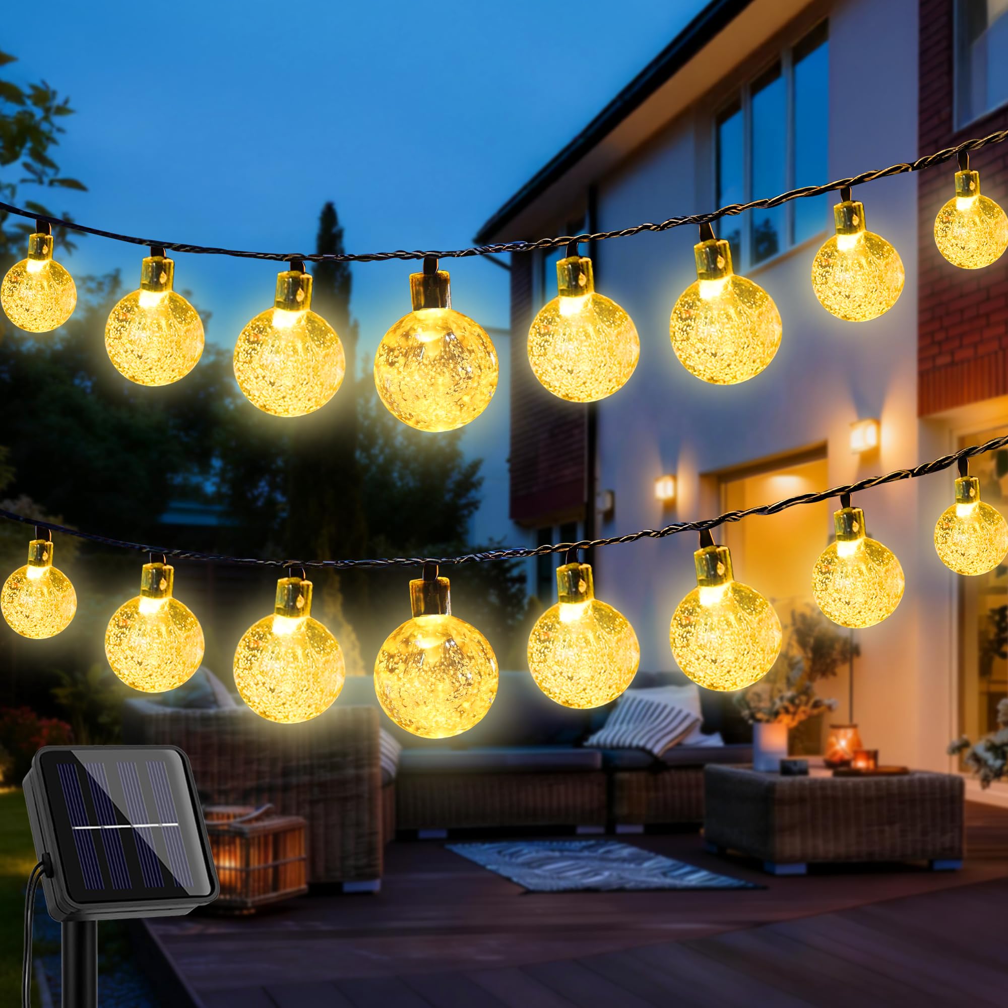 Luci solari per esterni, luci solari per esterni da 10 m e 80 LED, 8
