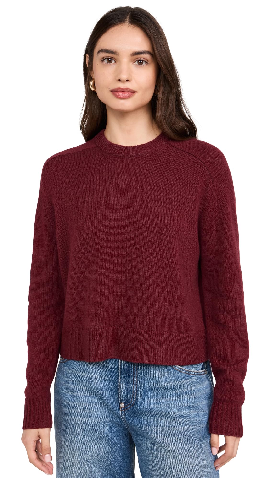 Theory Womens Cropped Cashmere Pullover Sweater