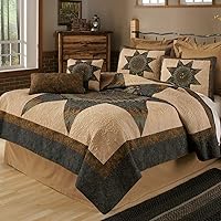 Vista 2 de Donna Sharp Funda de almohada – Forest Star Lodge Funda de almohada decorativa con retazos en forma de estrella – Estándar