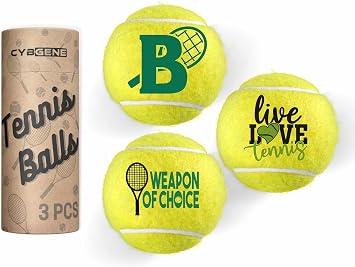 Tennis Gifts, Personalized Tennis Ball, Set of 3 Unique Tennis Balls with Gift Package, Perfect for Tennis Teammate, Partners - Initial