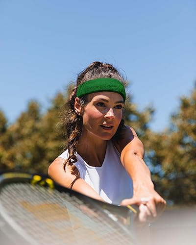 Miniatura 63 de Suddora Diadema de entrenamiento para hombres y mujeres, banda deportiva que absorbe la humedad, bandas de tela de rizo de algodón ligero para Lazo