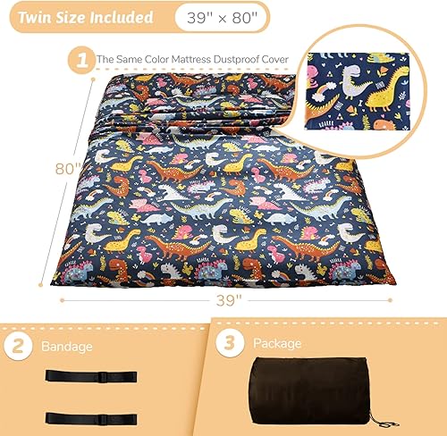 Miniatura 137 de MAXYOYO - Colchón tipo futón japonés, acolchado, para cama, extra grueso, plegable, transpirable, tumbona para el suelo, cama de invitados para Azul