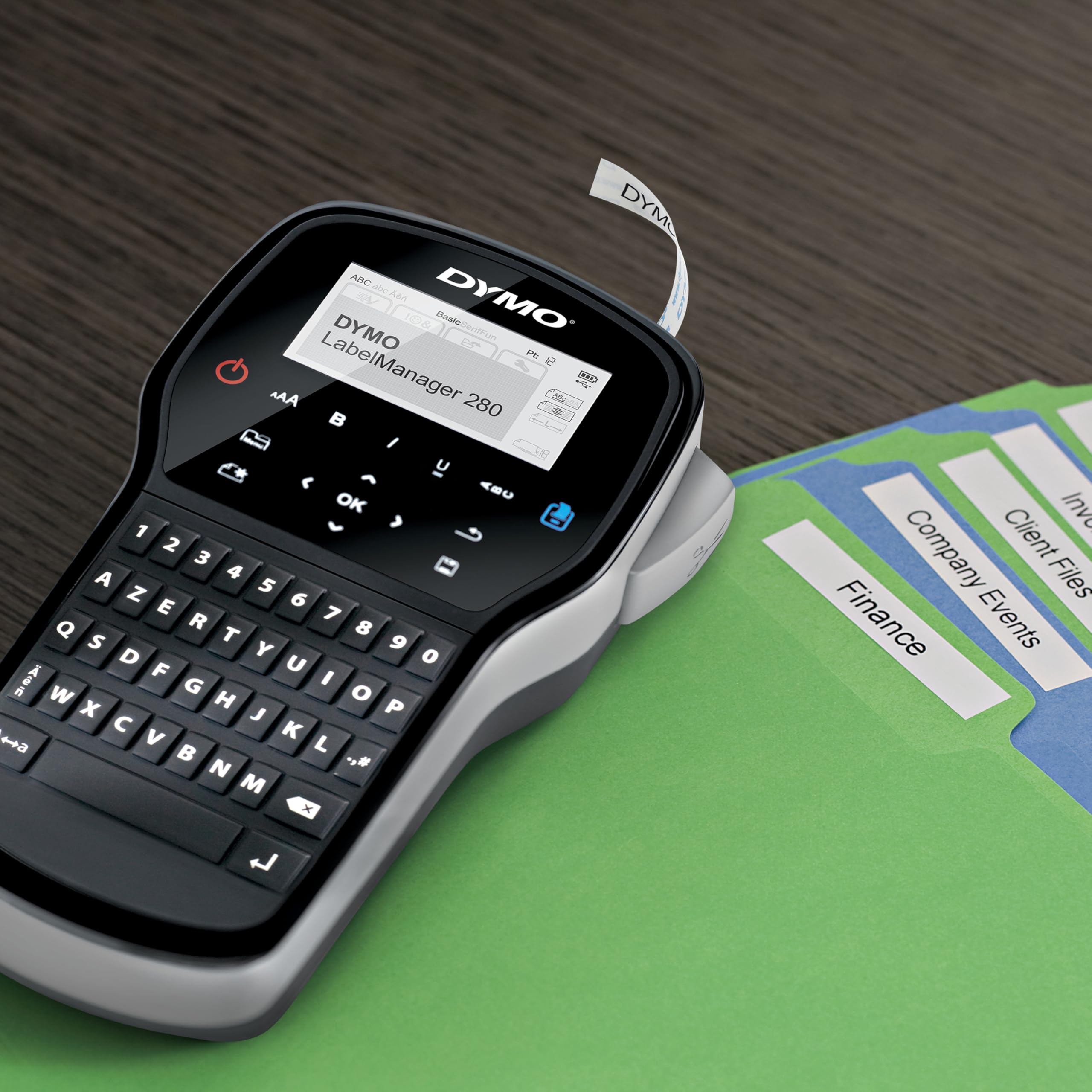 DYMO LabelManager 280 imprimante pour étiquettes Transfert thermique 180 x 180 DPI - Imprimantes pour étiquettes (Transfert thermique, 180 x 180 DPI, 15 mm/sec, LCD, 1,2 cm, 6, 9, 12 mm)