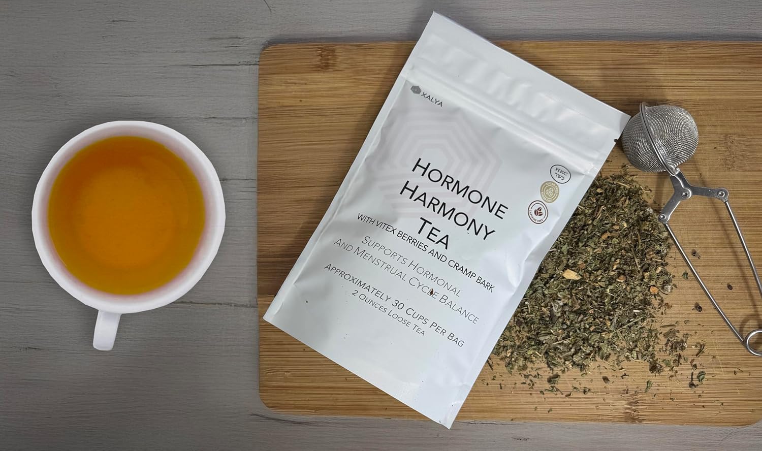 Hormone Balance Tea for Women Herbal Tea with Nettle, Raspberry Leaf, Spearmint, Vitex Berries & Cramp Bark – Natural Menstrual Cycle Support & PMS Relief – Caffeine-Free, 30 Servings - Image 5