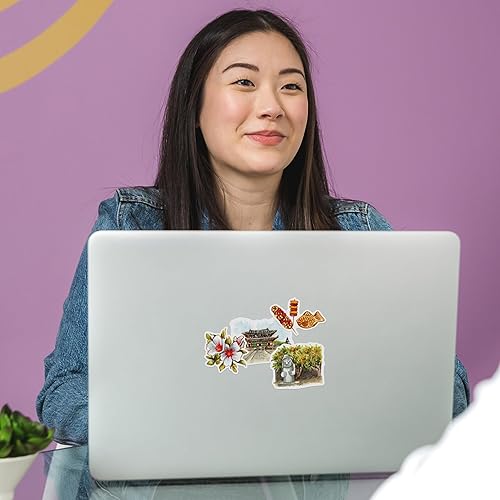 Miniatura 5 de Navy Peony Calcomanías de viaje escénicas de Corea del Sur (30 unidades), acuarela, impermeables, icónicas calcomanías de vacaciones de Seúl para