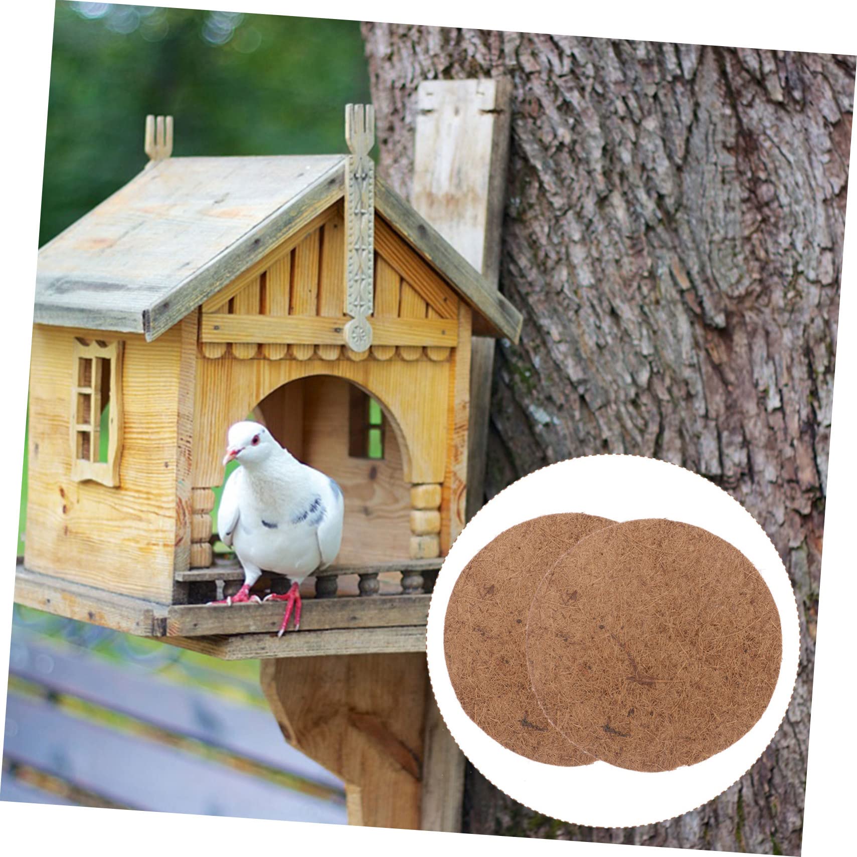 DRESSOOS 10Pcs Natural Palm Pigeon Nest Mats Breathable Bird Egg Pads for Breeding and Nesting Durable and