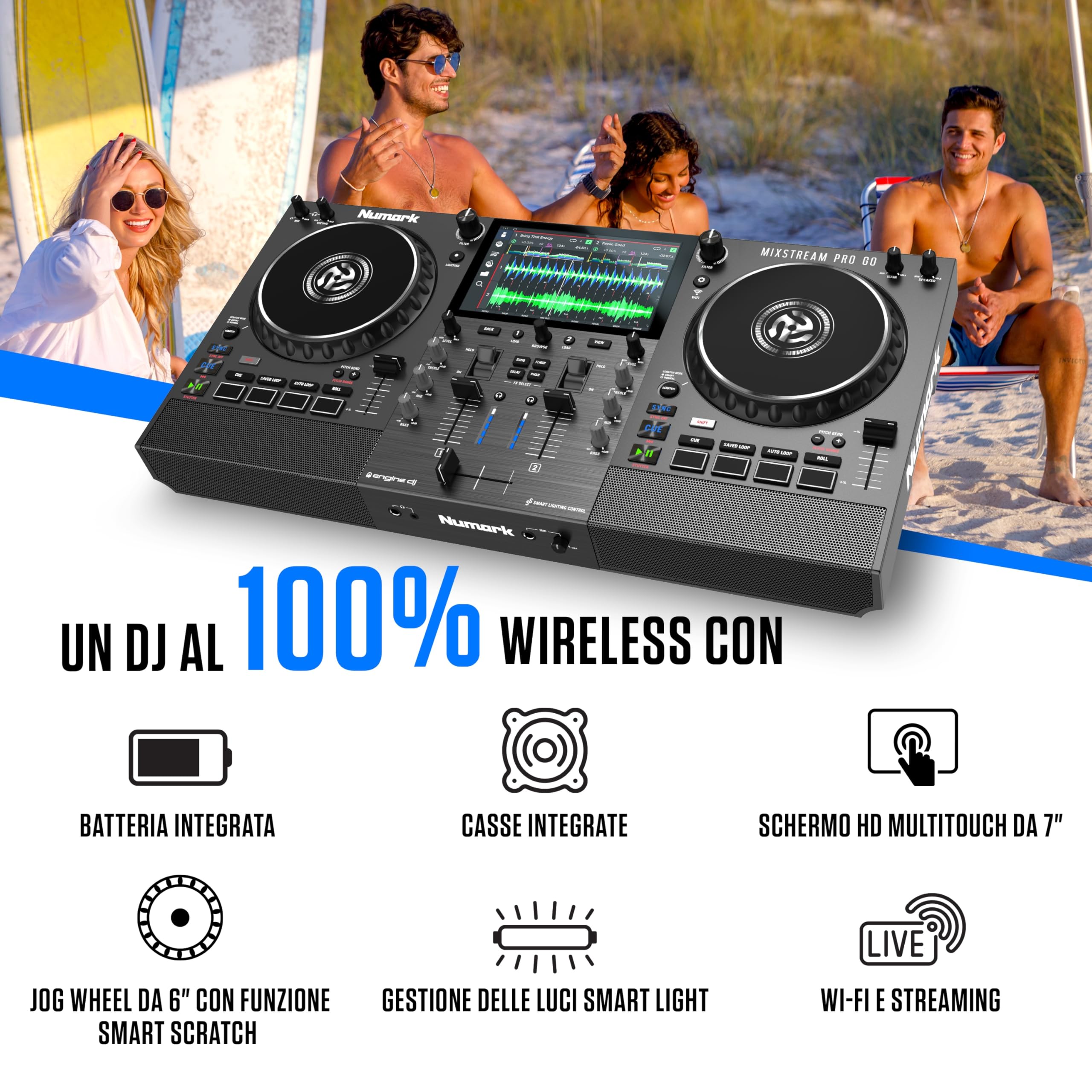 Mixstream Pro Go Controller Numark Batteria Mixing - Dettaglio