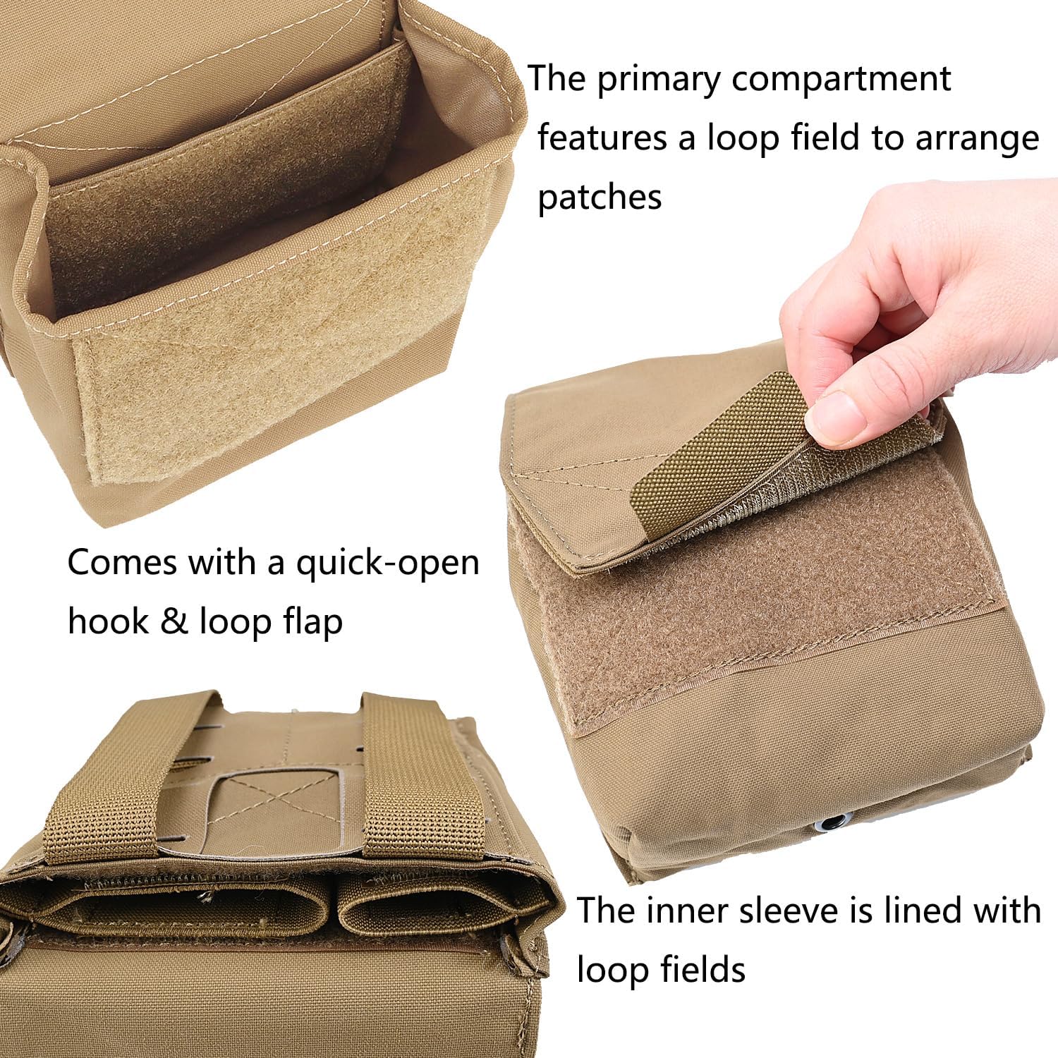 Molle Admin Pouch with Elastic Mag Insert,SABADO Multifunctional GP Pouch Utility Tools Storage,EDC Bag Fit Tactical Vest and Belt