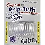 Good Hair Days Grip-Tuth Combs - 2 3/4 Side Combs, For All Types Of Hair, Decorative & Styling Women Accessories - Crystal, Set Of 2