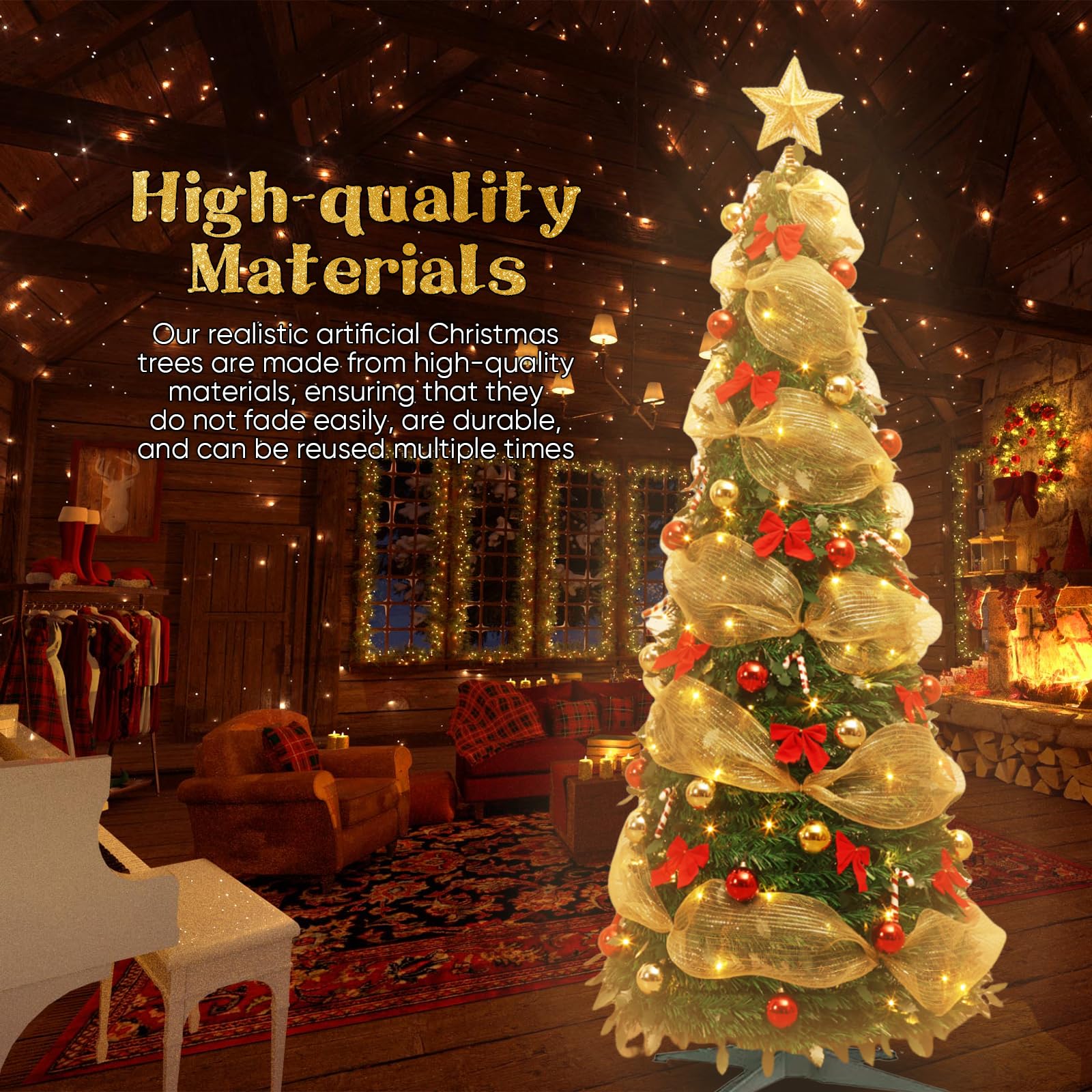 VidaXL Künstlicher Pop-Up-Weihnachtsbaum Mit Beleuchtung