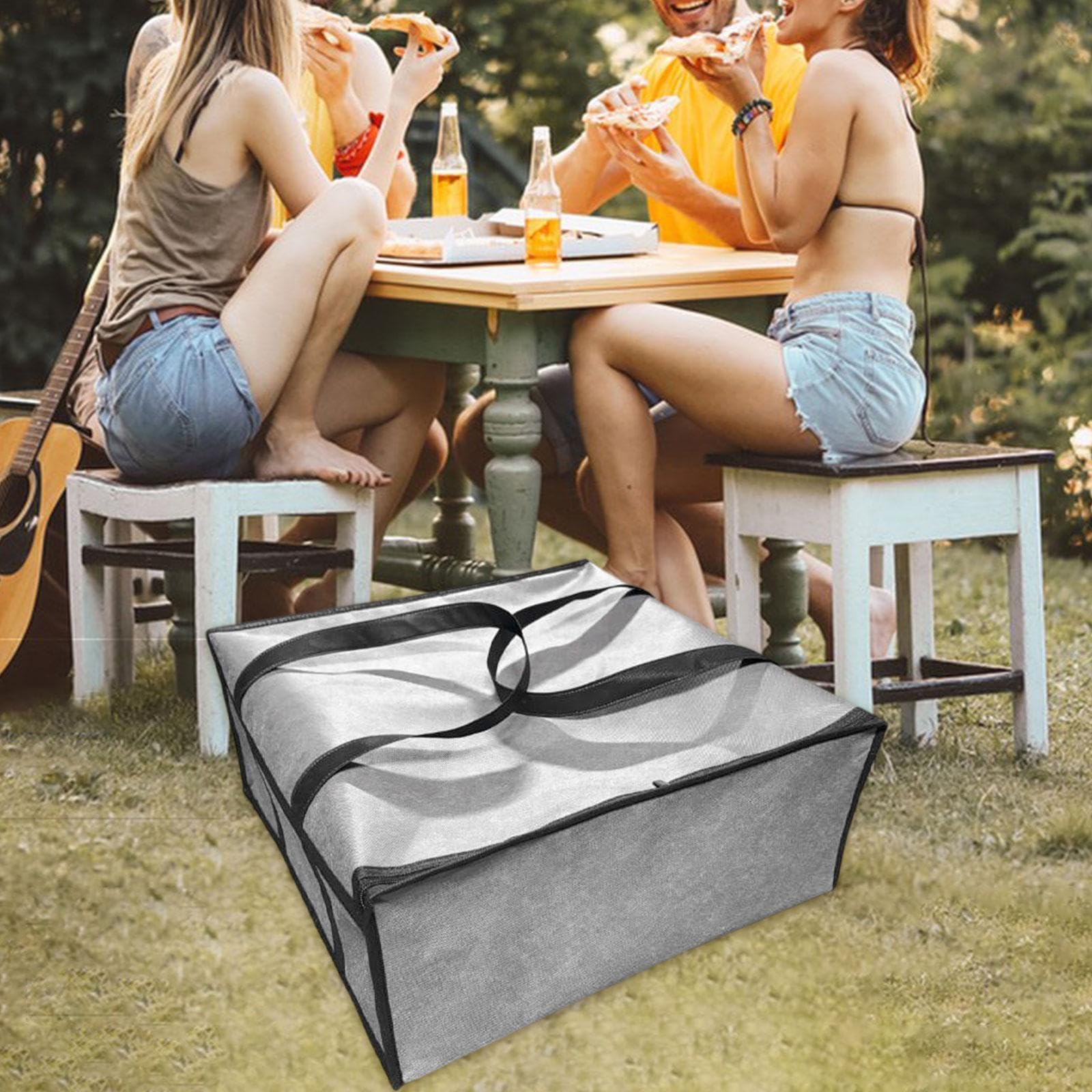 SZLIFE Borsa Per La Consegna Di Pizza, Borsa Per Il Trasporto Di Cibo, Scaldapizza, Leggera, Riutilizzabile, Facile Da Pulire, Con Doppi Manici, Per Viaggi, 60x60x35 Cm