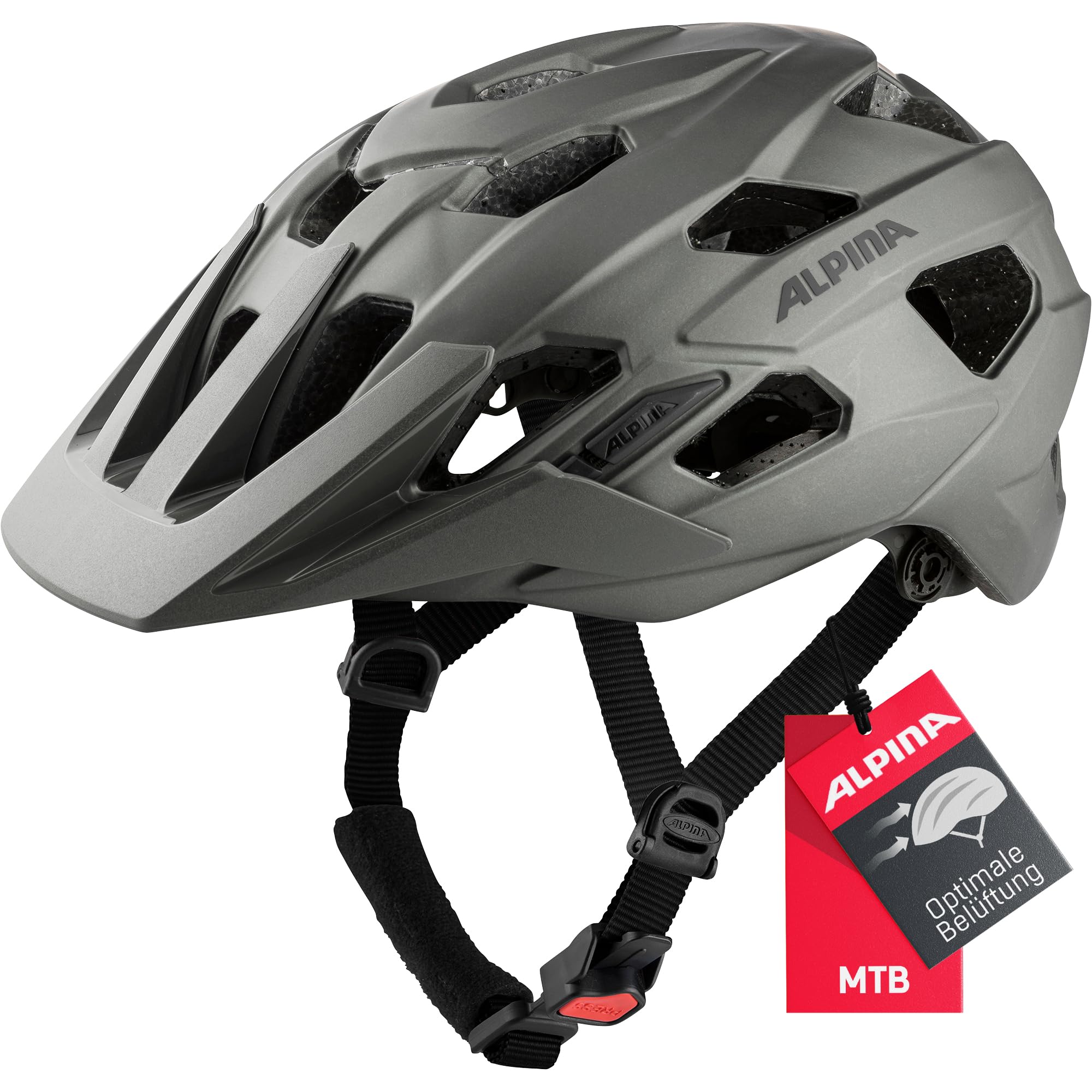 ALPINA ANZANA MTB-Fahrradhelm, Coffee-Grey matt, 52-57 cm | individuelle Größenanpassung - optimale Belüftung - Made in Germany