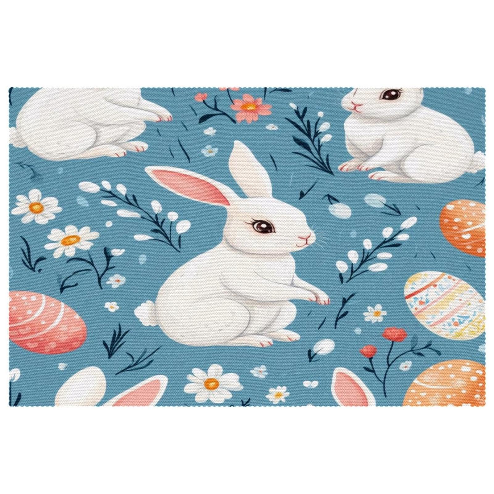 Sets de table antidérapants et résistants à la chaleur avec motif de Pâques 30x45cm