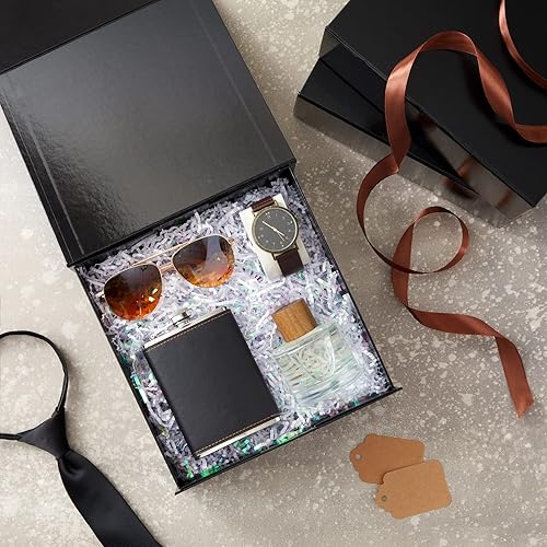 Miniatura 3 de Paquete de 6 cajas de regalo magnéticas cuadradas grandes con tapa, para padrinos de boda y damas de honor para propuestas, blanco brillante (9.5 x