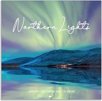 2026 Wall Calendar - Calendar 2026, Northern lights Calendar, January 2026 - December 2026, 12" x 24" Open, 12 Months Wall Calendar 2026 with Hanging Holes, Large Blocks