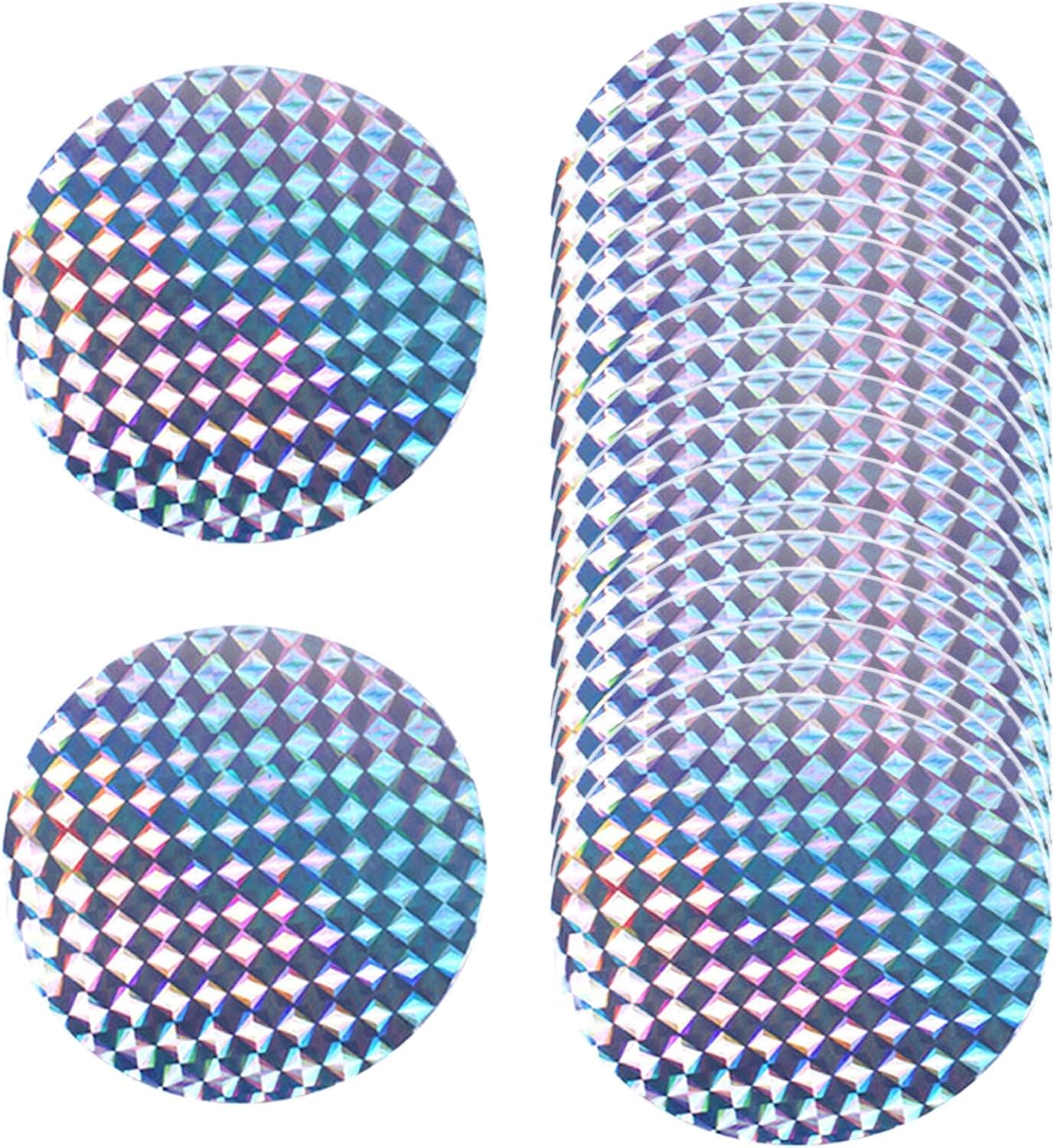 20 Pcs Circular Reflective Window Patches, Reflective Tape, Bird Scare Tape Anti Bird Device, Balcony Pigeon Deterrent Self Adhesive Light Decor for Garden Fence-image-13