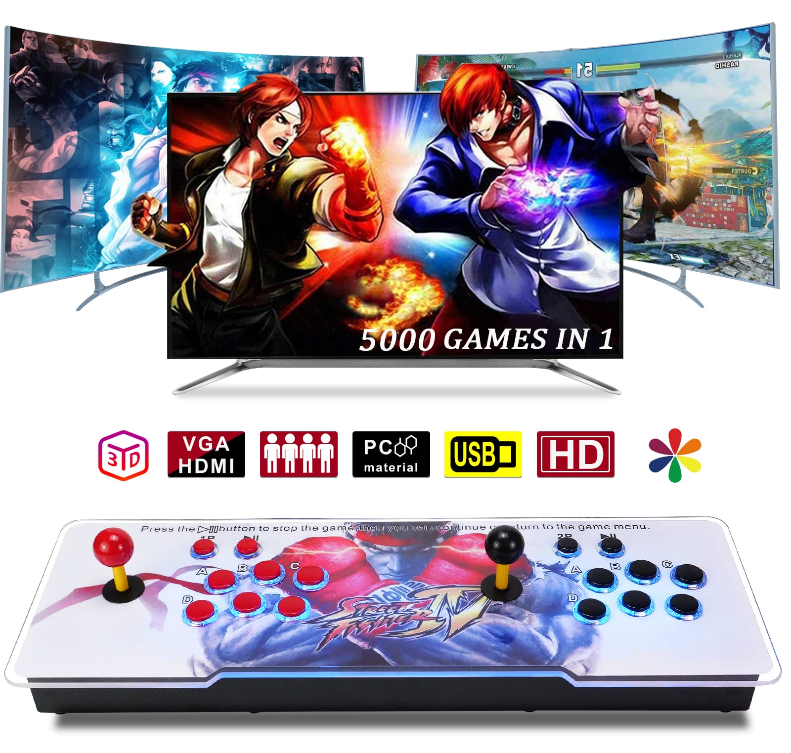 3D Arcade Game Console - 5000 Games Installed, Search Games, Support 44 3D Games, 1280x720P, Favorit
