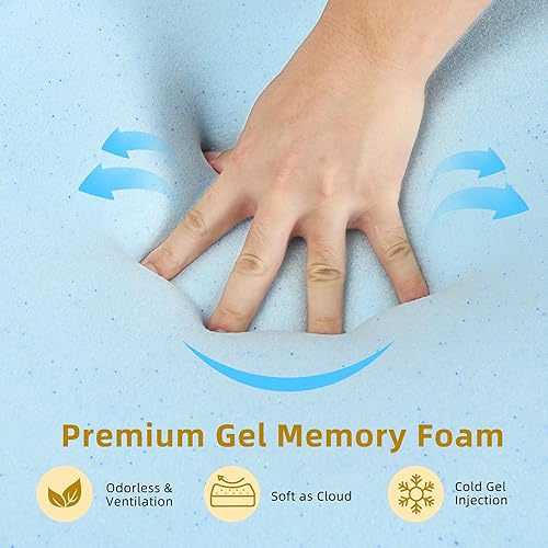 Miniatura 6 de DWVO Mattress Topper Queen, 3 Inch Cooling Memory Foam Mattress Topper, Soft Vents Holes Bed Topper with Breathable Washable Ice-Touch Fabric Cover