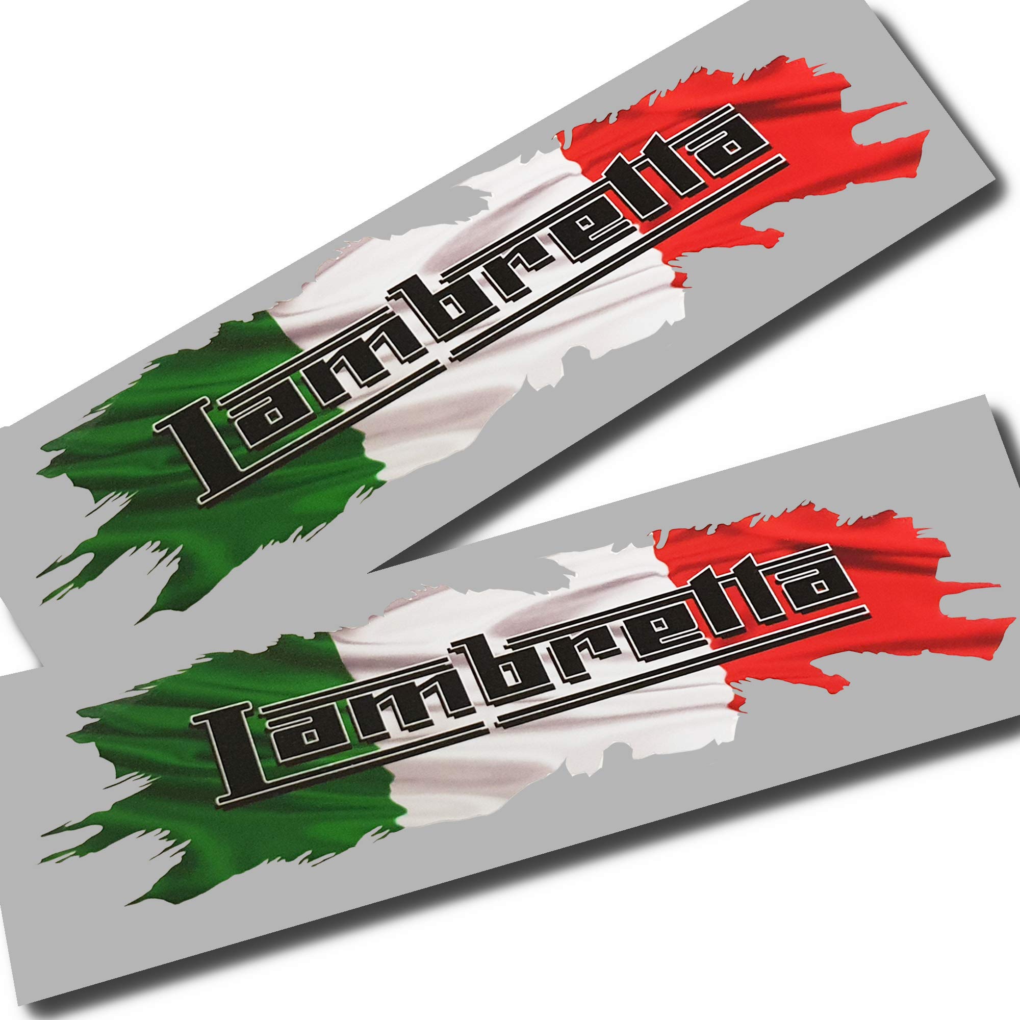 Twisted Melon Lambretta Italian flag design graphics decals stickers x 2 small