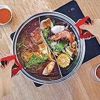 Vista 5 de Patelai 4 fundas de mango de sartén de hierro fundido, resistentes al calor, fundas antideslizantes de algodón para ollas, guantes de soporte