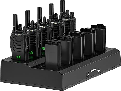 Miniatura 15 de Retevis H-777H Radio de 2 vías, Walkie Talkies para adultos, paquete de 10 con cargador múltiple de 10 vías, pantalla oculta, progreso de carga