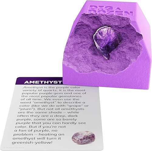 Miniatura 2 de Dig a Dozen Gem Blocks – Rompe 12 bloques de piedras preciosas únicas y descubre 12 piedras preciosas reales – Colección de minerales y rocas para