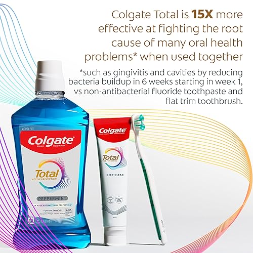 Miniatura 2 de Colgate Total Active Prevention Pasta de dientes Deep Clean, pasta dental con flúor anticaries y fórmula clínicamente probada de fluoruro que ayuda