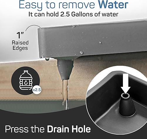 Miniatura 3 de Tapete impermeable para debajo del fregadero, para armario de cocina y baño debajo del fregadero, 34 x 22 pulgadas, forro de silicona negra para