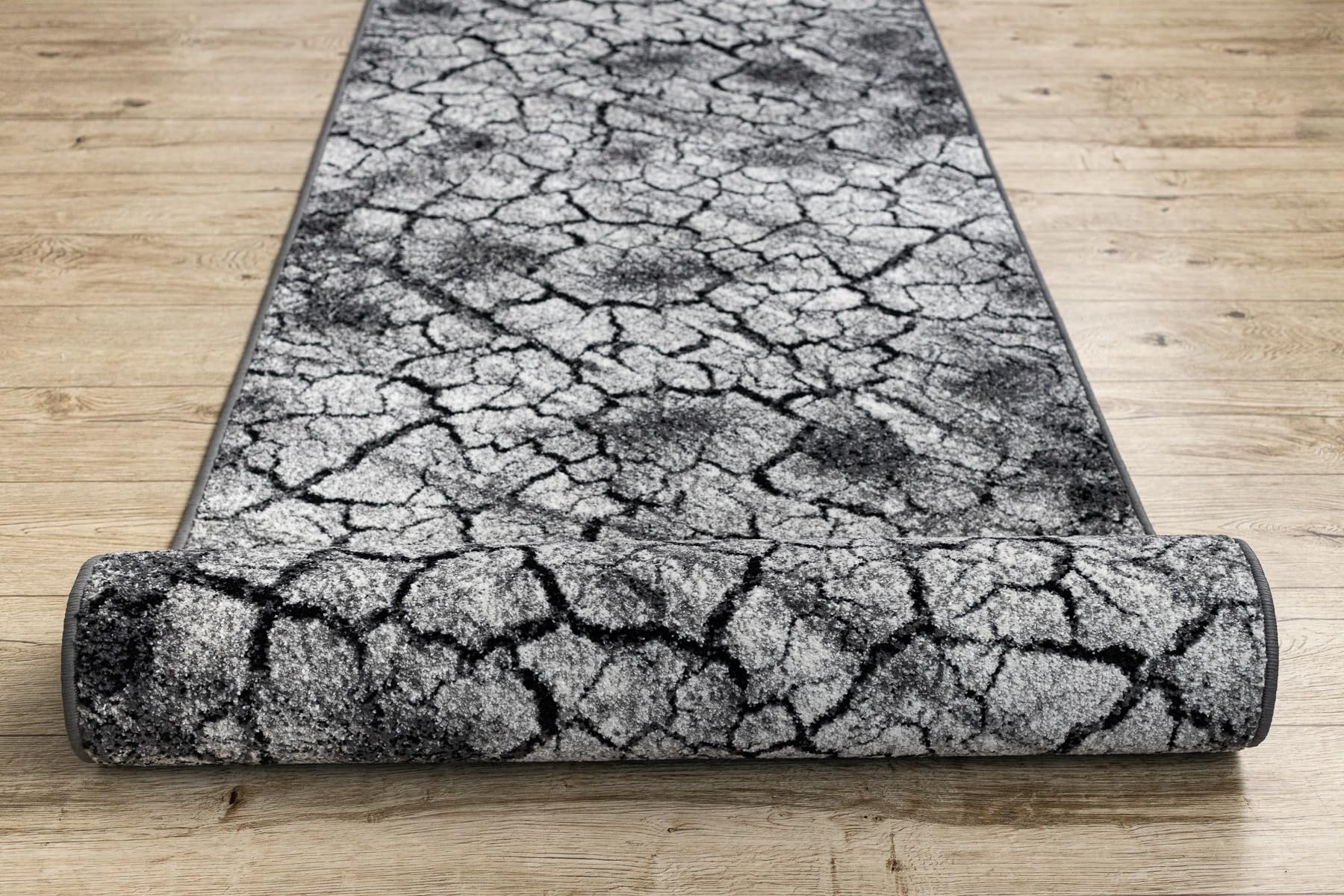 Bieżnik Silver Terra popękany spód szary 80 cm 80 x 200 cm szary