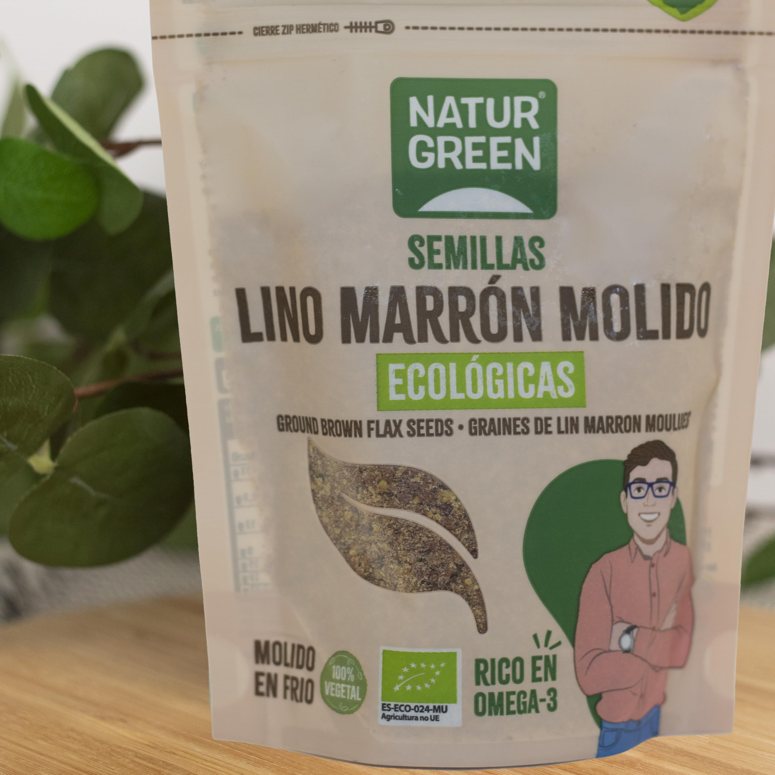 NaturGreen - Semillas Lino Marrón Molido Bio, Molido en Frío, Sin Gluten, 100% Vegetal, Ecológicas, Rico en Omega 3 y Fibra, Fuente de Proteínas, Sin Azúcares Añadidos, 150 g — view 6