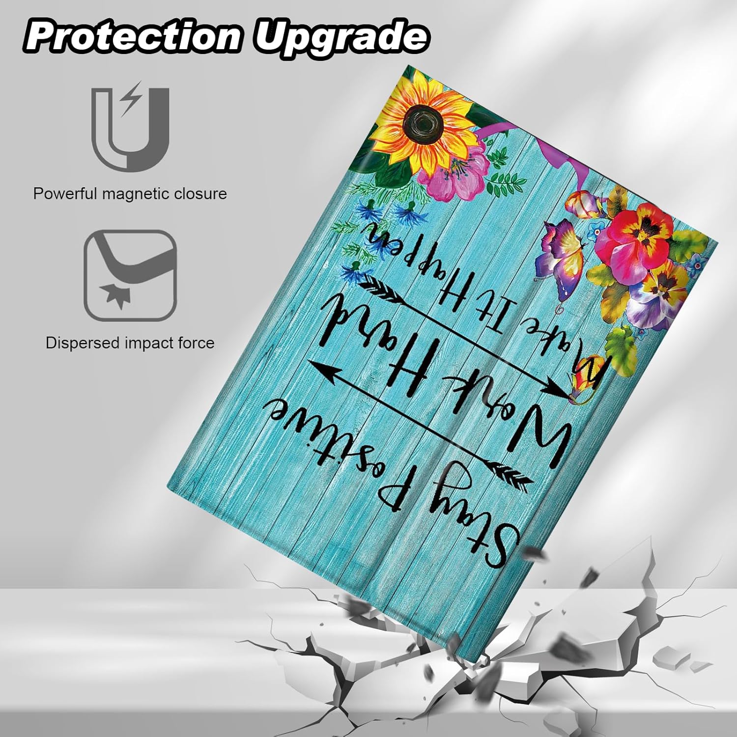 DEGDFSGR for Apple iPad 10th Generation Case with Keyboard and Pencil Holder (10.9", 2022), iPad Keyboard Case Detachable Bluetooth Keyboard for iPad Case 10th Generation, Alphabet Butterfly Floral