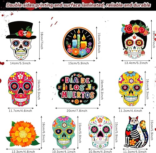 Miniatura 2 de Decoraciones del Día de los Muertos, decoración de remolinos colgantes de calavera de azúcar, decoración del día de los muertos, decoración para