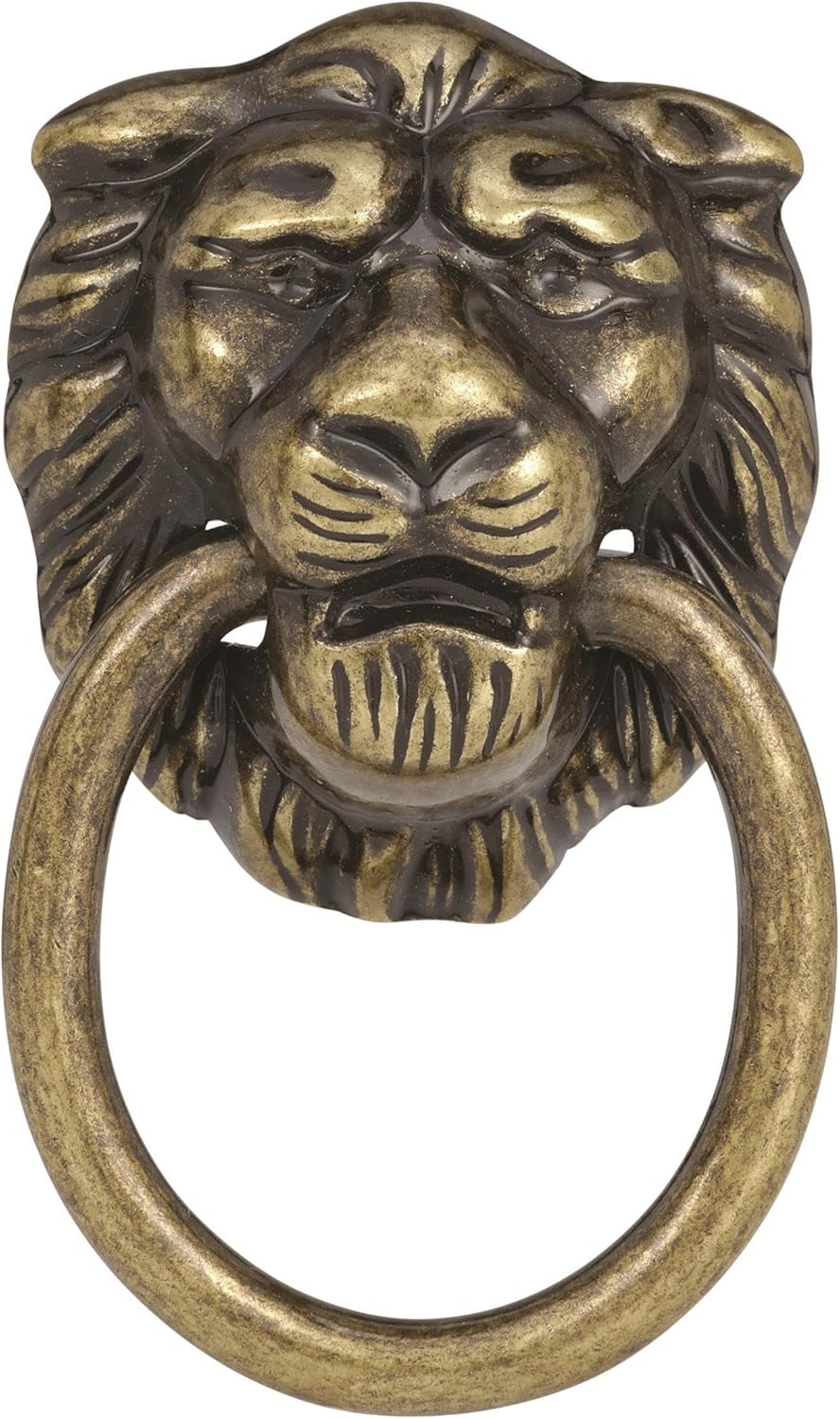 Amerock Traditional Classics Lion Head Ring Pulls - Antiqued Brass