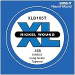 D'Addario XLB130T Nickel Wound Bass Guitar Single String, Long Scale, .130, Tapered