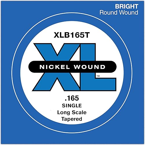 D'Addario XLB165T Nickel Wound Bass Guitar Single String, Long Scale, 165, Tapered