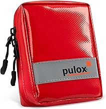 Pulox Small Bottle Holder in Red (Empty) - Sturdy Medication Case - Ampoule Ampoule for 7 Ampoules (12 x 8 x 4 cm)