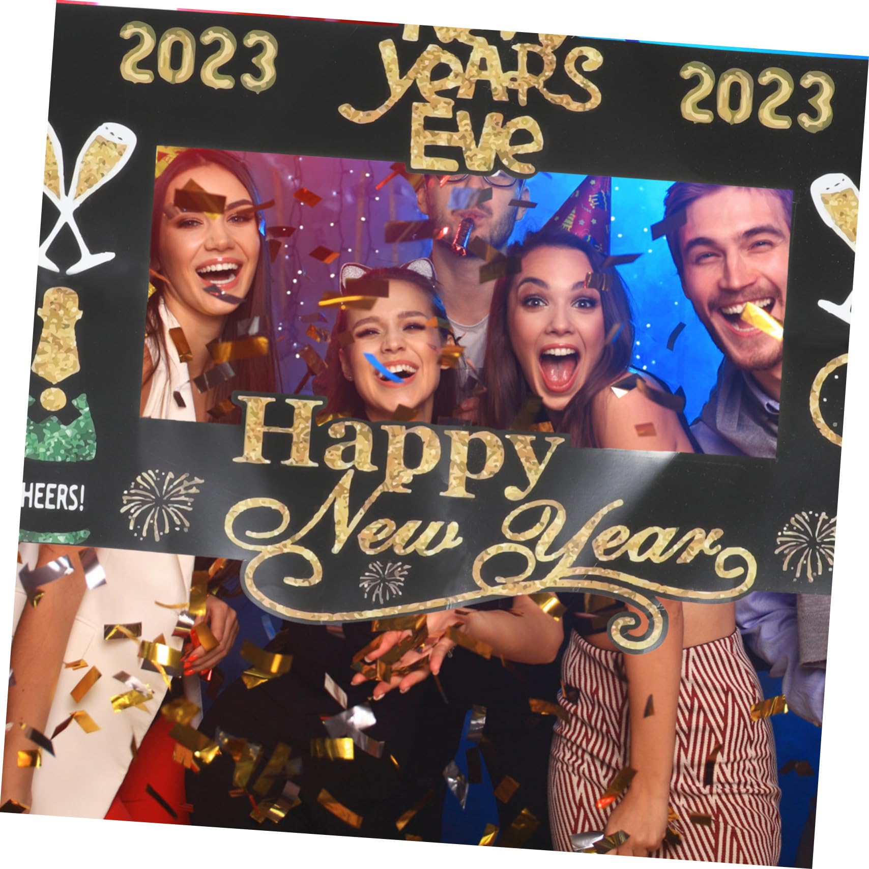 Alipis 5stücke Neujahrs-fotoprops Handgehaltener Fotorahmen Für Silvesterfeiern Leicht Und Tragbar Für Partys Und Neujahrsevents Sorgt Für Fröhliche
