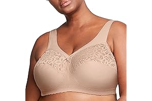 Glamorise Women's Plus Size MagicLift Cotton Support Bra Without Wire #1001