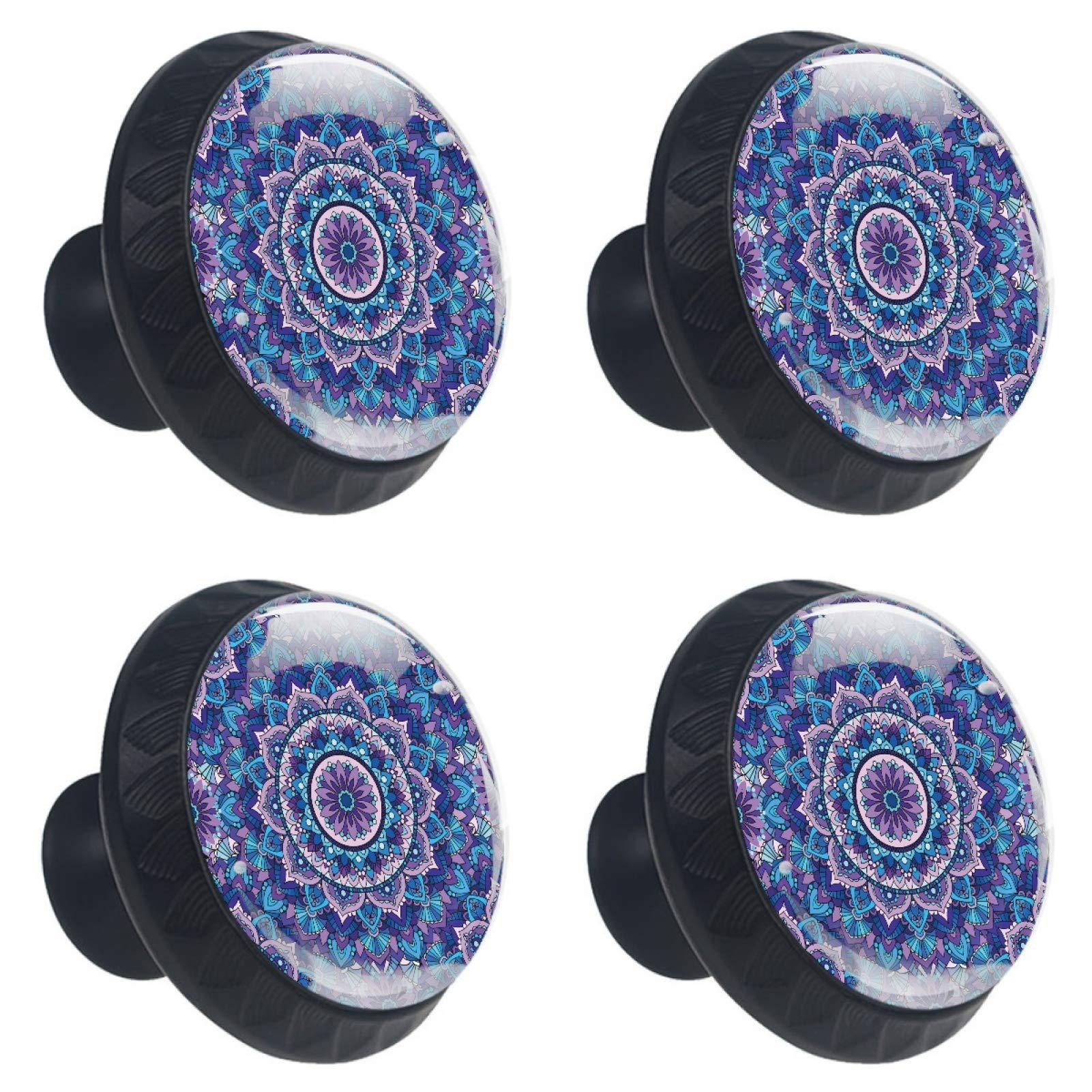 Boutons de meuble en verre violet mandala pour sublimer la décoration de votre chambre