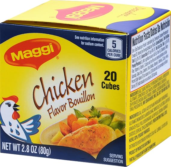 Maggi Chicken Flavor Bouillon 20 Cubes, 2.80 Ounce (Pack of 24)