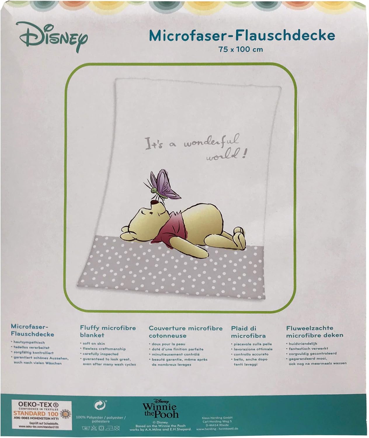 Herding Couverture Bebe Winnie L Ourson 75 X 100 Cm Microfibre Polaire Blanc Amazon Fr Bebe Et Puericulture