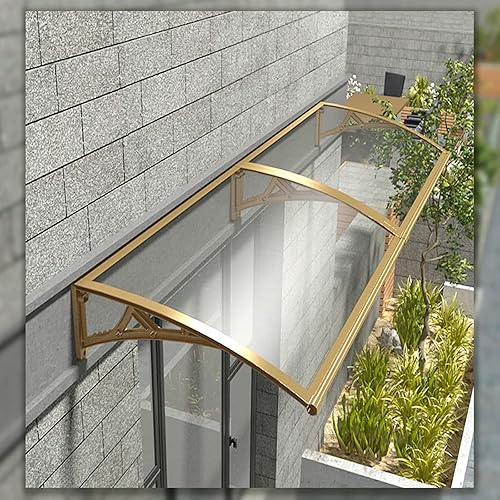 Toldo curvado para ventana delantera, refugio de protección contra la lluvia y la nieve, para patio al aire libre, cubierta de policarbonato