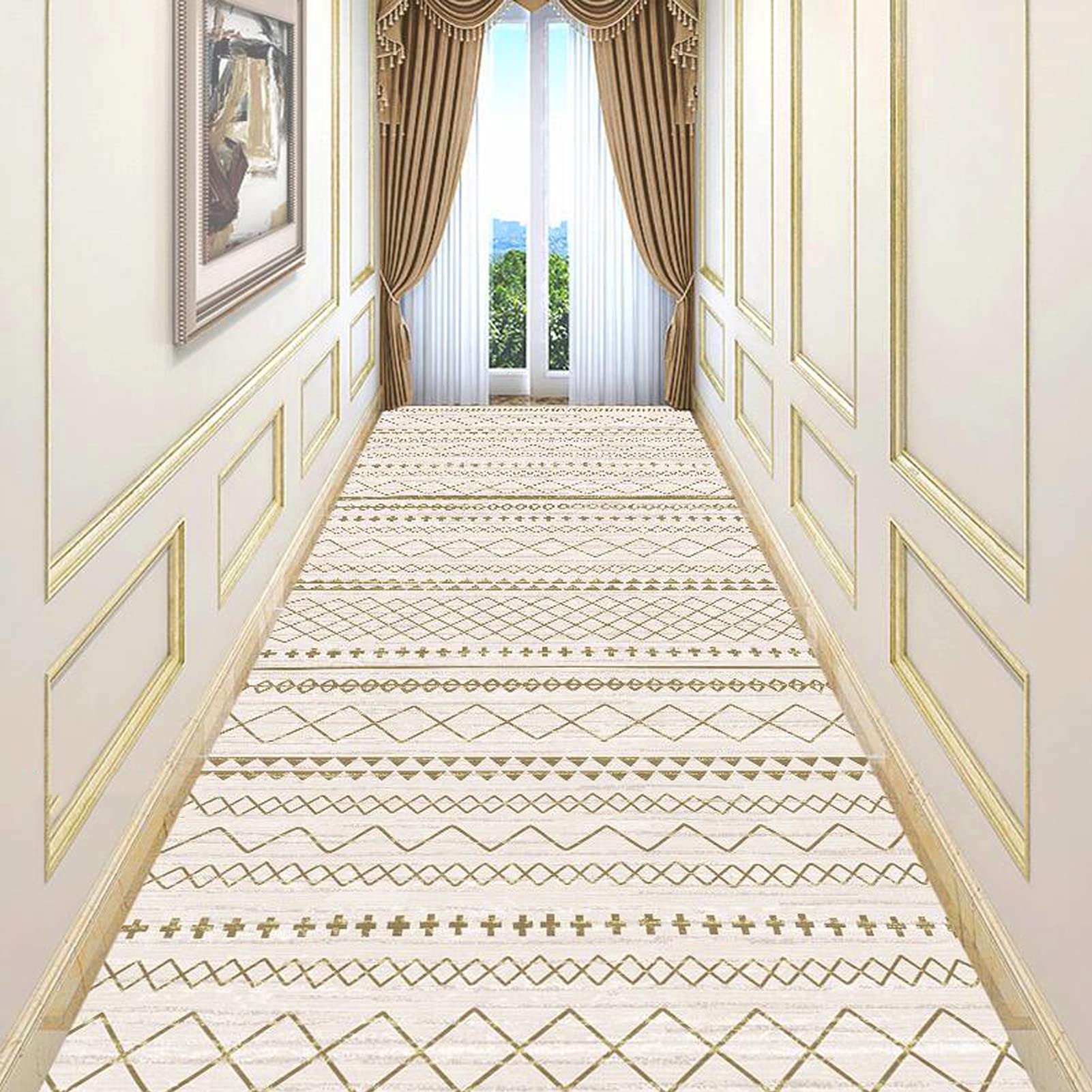 Long Carpet Hallway Runner Alfombra, corredores alfombra lavables antideslizantes para las escaleras del pasillo de la cocina Corredor - 1m/1.5m/2m/2.5m/3m/3.5m/4m/4.5m/5m/5.5m/6m Alfombras estrechas
