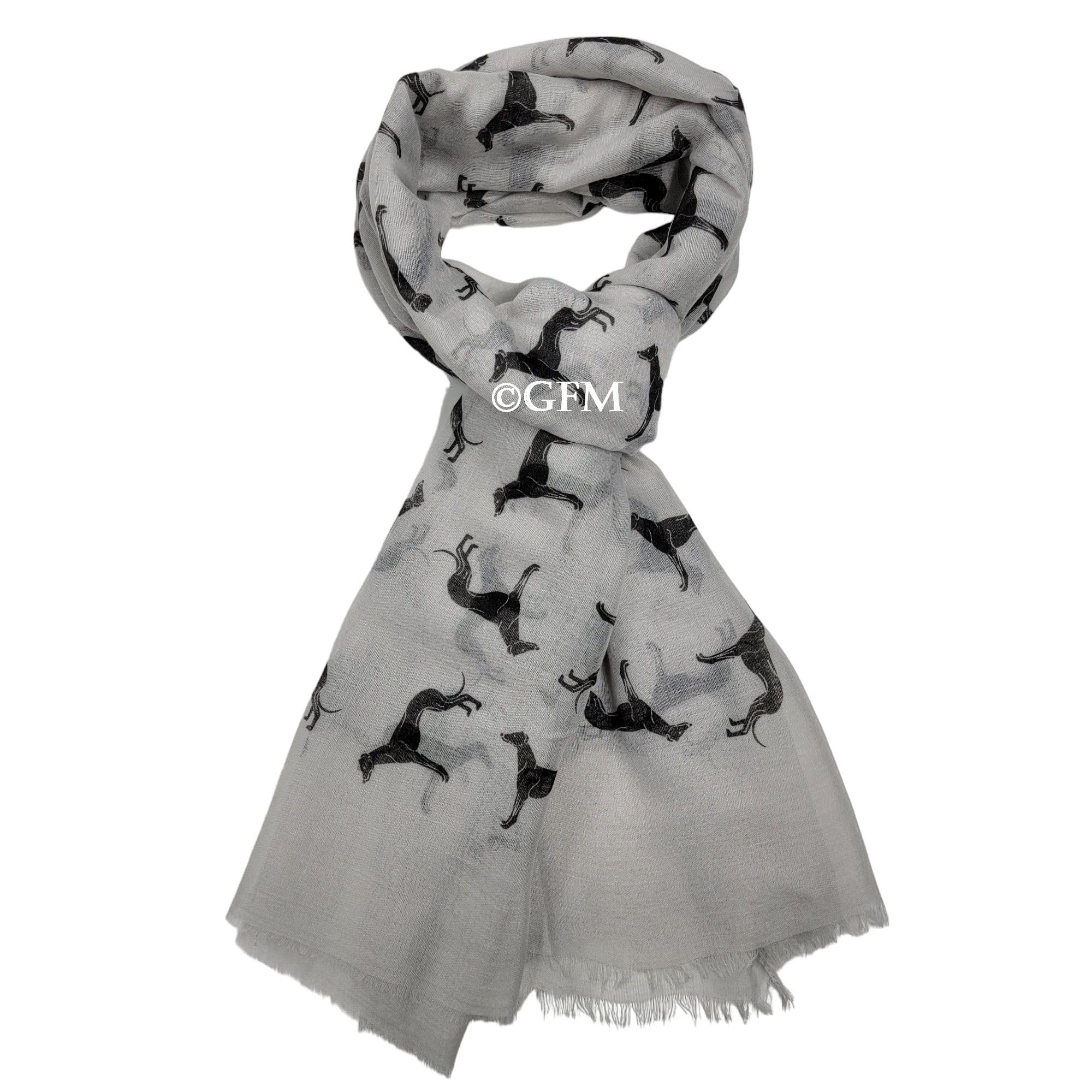 GFM® Women's Greyhound Dogs Print Scarf, Lightweight Spring Summer Ladies Shawl Wrap, Soft Viscose - Image 3