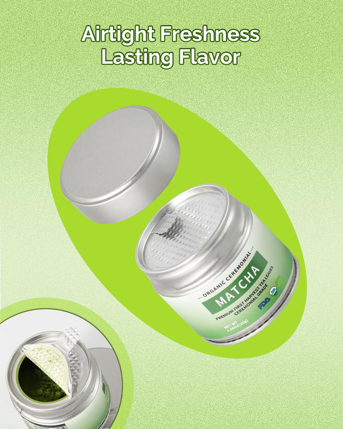 Organic Ceremonial Grade Matcha Green Tea Powder for Cafe Quality Tea Lattes Vegan Gluten-Free 1 06OZ — view 7