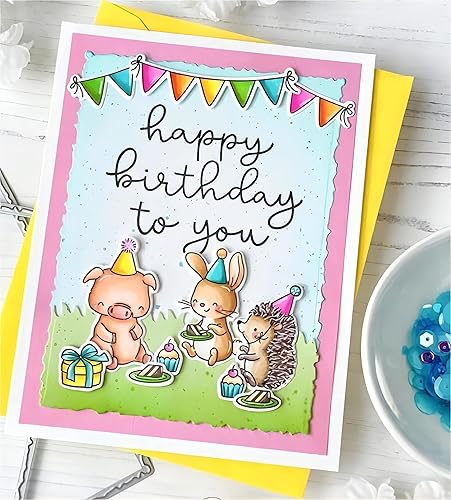 Miniatura 5 de Qoiseys Friends - Juego de sellos y troqueles de silicona transparente para hacer tarjetas, troqueles de corte, plantillas de corte para álbumes de