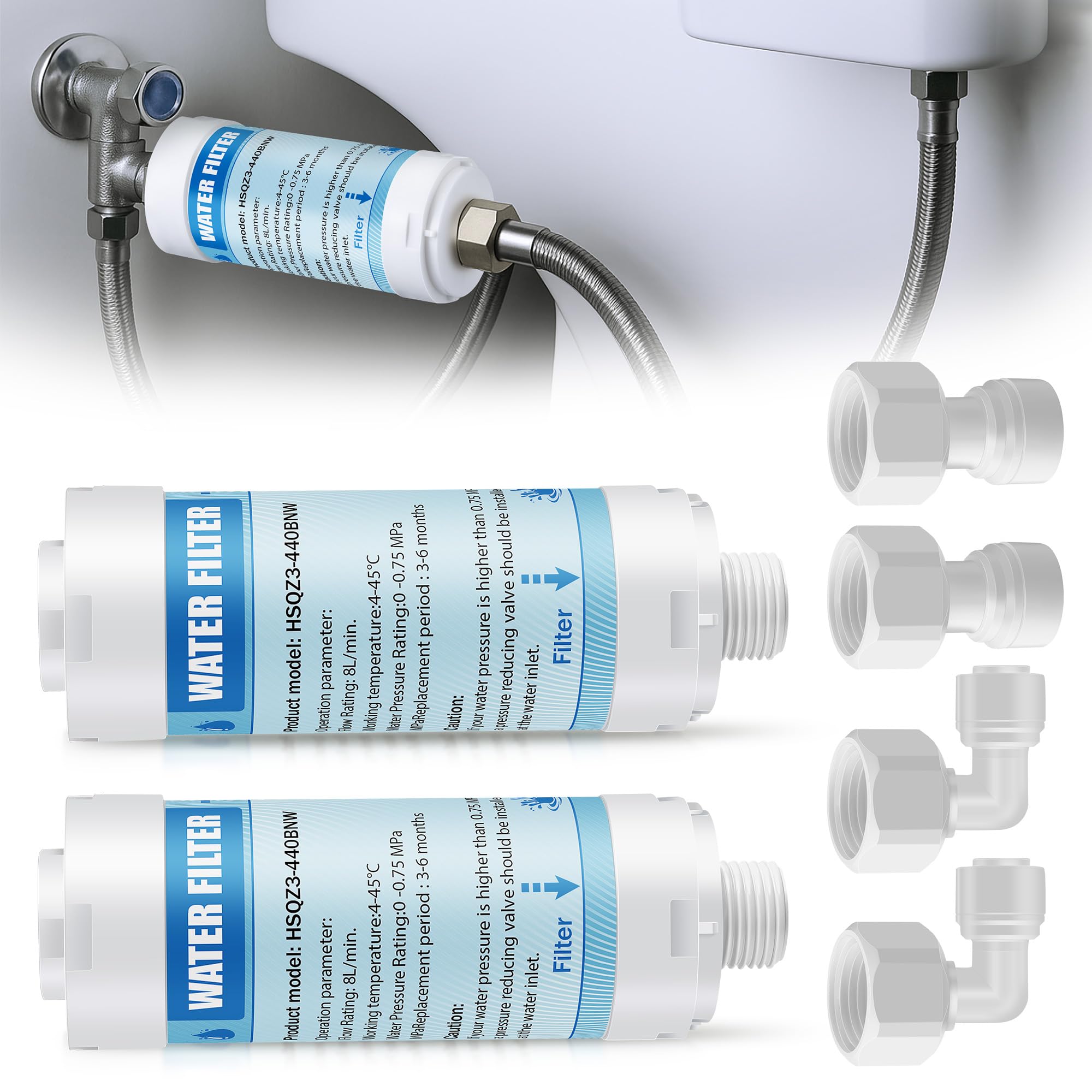 Photo 1 of Anglechic Bidet Water Filter 2-Pack with Adapters