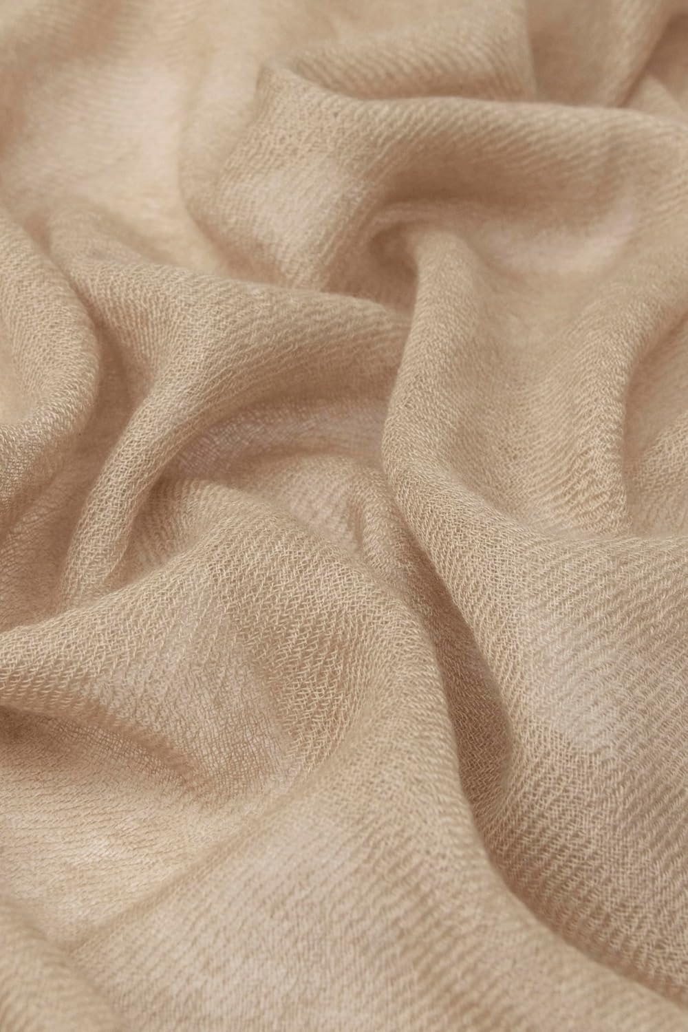 100% Cashmere Scarf Made in Kashmir (Gift Box) Large Warm Pashmina Women Men Winter Eggnog Biege