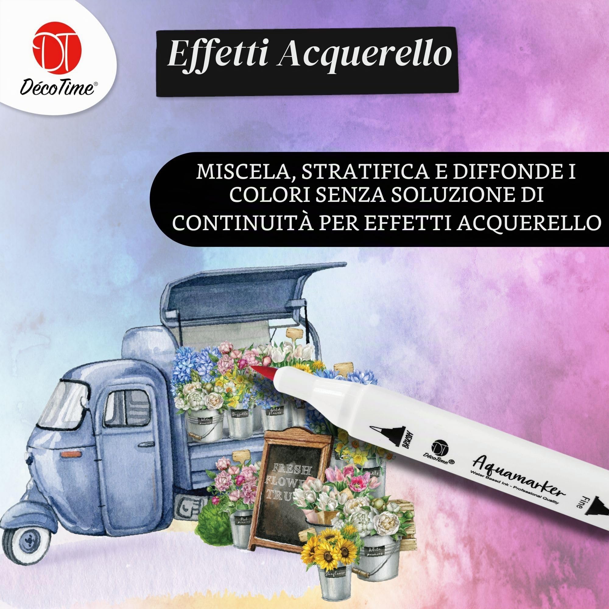 Décotime Confezione da 50 pennarelli per disegni di qualità PRO