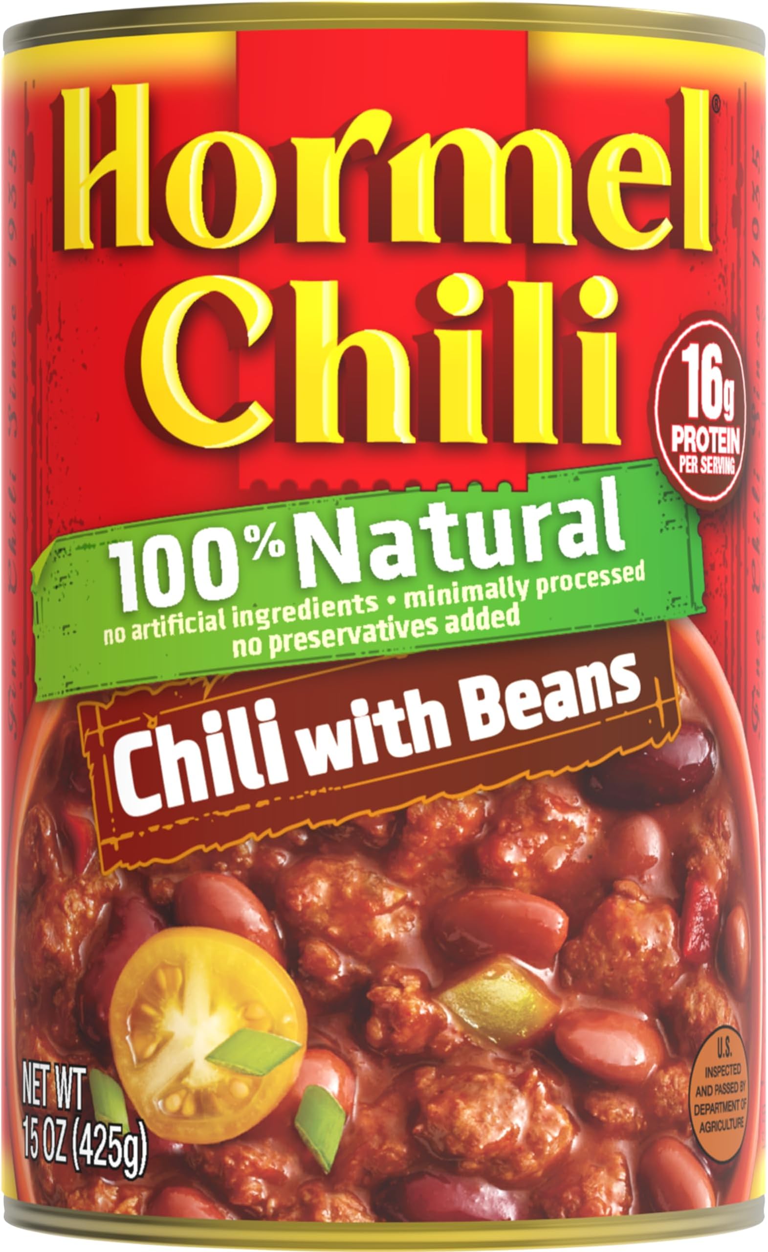 HORMEL Natural Chili with Beans, 15 Ounce (Pack of 12)